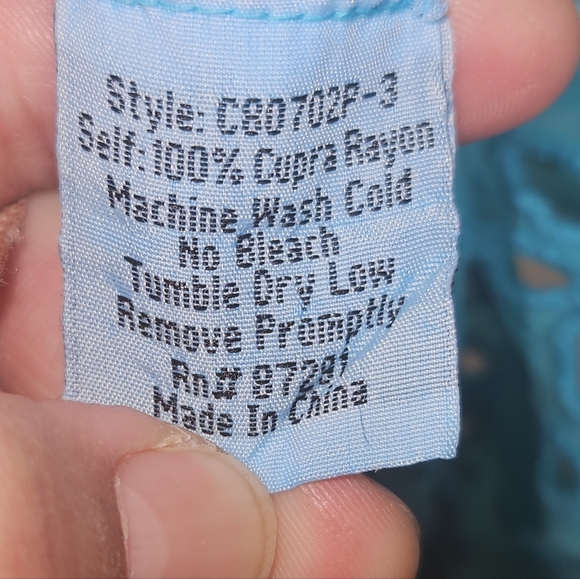 Johnny Was Petite Bell Sleeve Eyelet Tunic, Size PXS, Turquoise, NWT - Picture 6 of 10